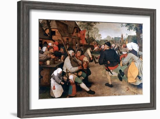 The Peasant Dance, 1568-1569-Pieter Bruegel the Elder-Framed Giclee Print