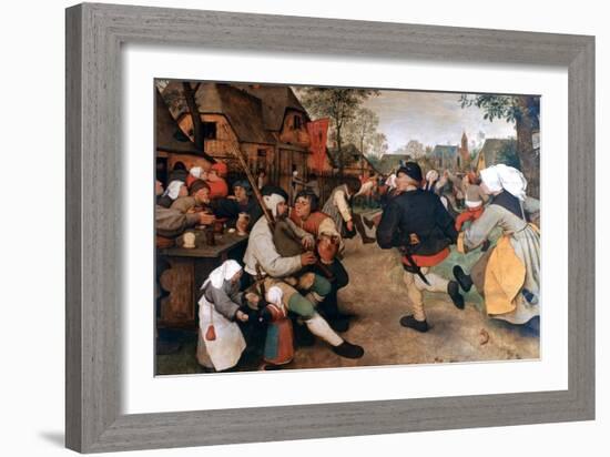 The Peasant Dance, 1568-1569-Pieter Bruegel the Elder-Framed Giclee Print