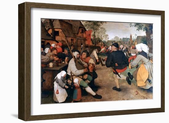 The Peasant Dance, 1568-1569-Pieter Bruegel the Elder-Framed Giclee Print