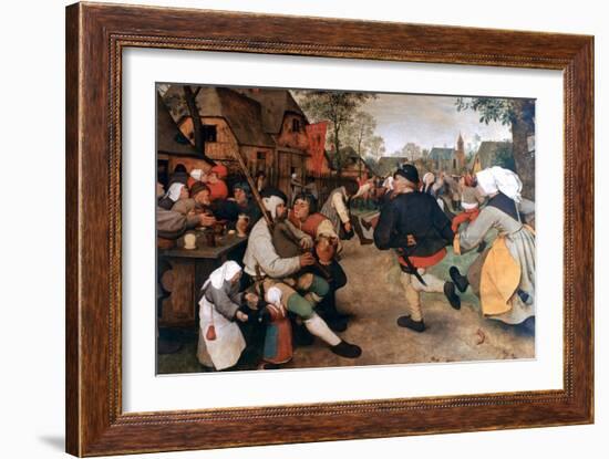 The Peasant Dance, 1568-1569-Pieter Bruegel the Elder-Framed Giclee Print