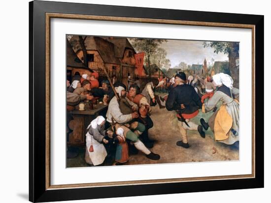 The Peasant Dance, 1568-1569-Pieter Bruegel the Elder-Framed Giclee Print