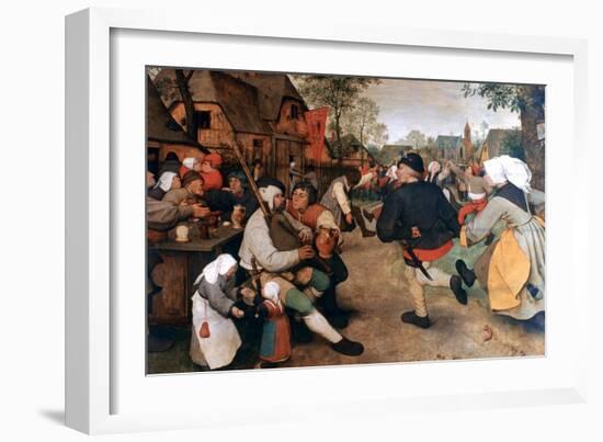 The Peasant Dance, 1568-1569-Pieter Bruegel the Elder-Framed Giclee Print