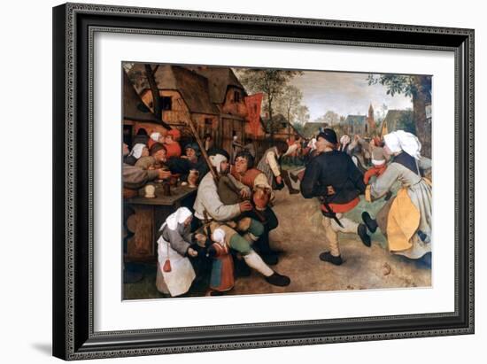 The Peasant Dance, 1568-1569-Pieter Bruegel the Elder-Framed Giclee Print