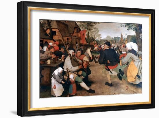 The Peasant Dance, 1568-1569-Pieter Bruegel the Elder-Framed Giclee Print