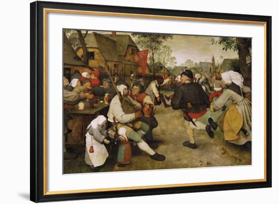 The Peasant Dance-Pieter Bruegel the Elder-Framed Premium Giclee Print