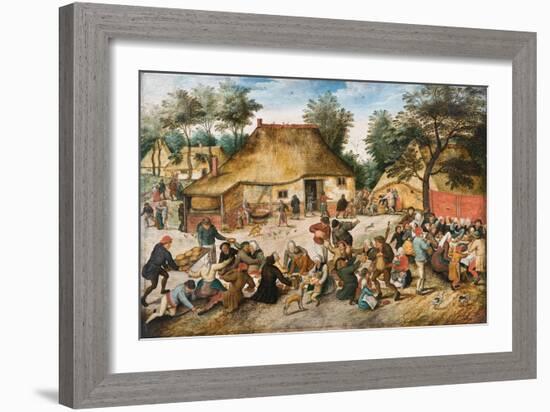 The Peasant Wedding, c.1600-Pieter the Younger Brueghel-Framed Giclee Print