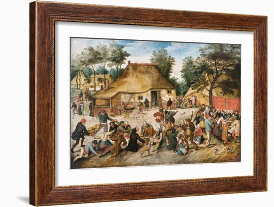 The Peasant Wedding, c.1600-Pieter the Younger Brueghel-Framed Giclee Print