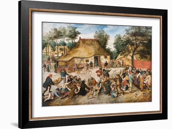The Peasant Wedding, c.1600-Pieter the Younger Brueghel-Framed Giclee Print