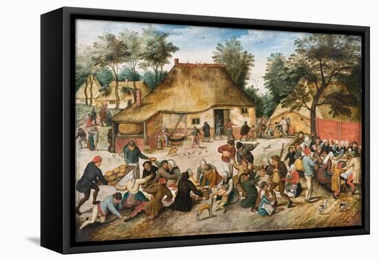 The Peasant Wedding, c.1600-Pieter the Younger Brueghel-Framed Premier Image Canvas