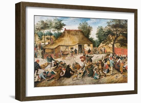 The Peasant Wedding-Pieter Brueghel the Younger-Framed Premium Giclee Print