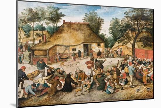 The Peasant Wedding-Pieter Brueghel the Younger-Mounted Giclee Print