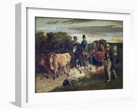 The Peasants of Flagey Returning from the Fair-Gustave Courbet-Framed Giclee Print