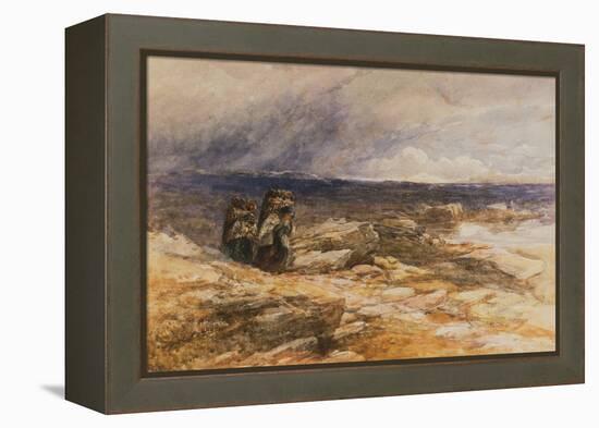 The Peat Gatherers near Bettws Y Coed, North Wales watercolor-David Cox-Framed Premier Image Canvas