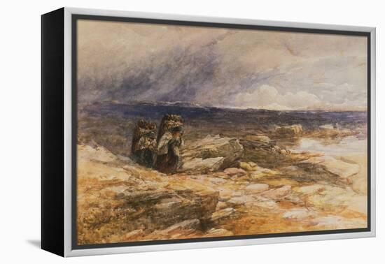 The Peat Gatherers near Bettws Y Coed, North Wales watercolor-David Cox-Framed Premier Image Canvas