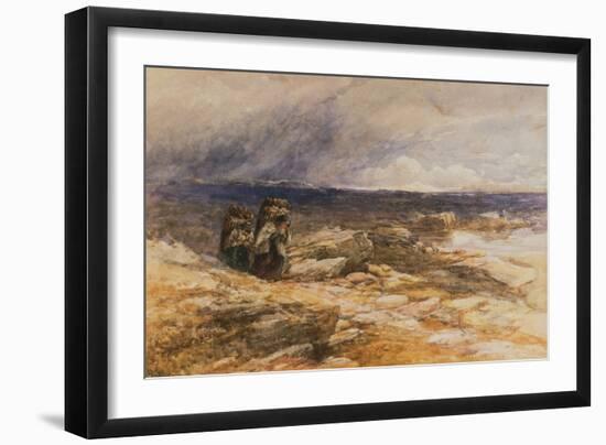 The Peat Gatherers near Bettws Y Coed, North Wales watercolor-David Cox-Framed Giclee Print