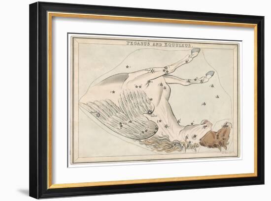 The Pegasus and Equuleus Constellation-Sidney Hall-Framed Art Print