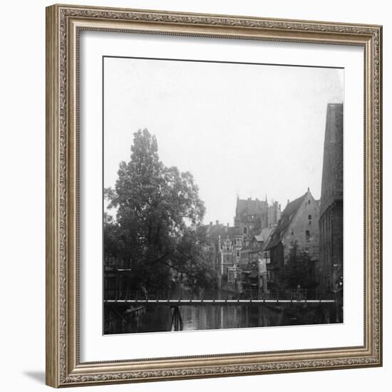 The Pegnitz River, Nuremberg, Germany, C1900s-Wurthle & Sons-Framed Photographic Print