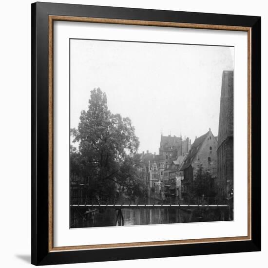 The Pegnitz River, Nuremberg, Germany, C1900s-Wurthle & Sons-Framed Photographic Print