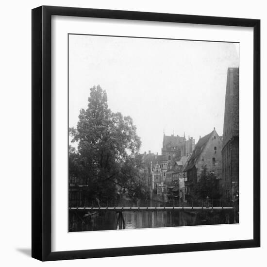 The Pegnitz River, Nuremberg, Germany, C1900s-Wurthle & Sons-Framed Photographic Print