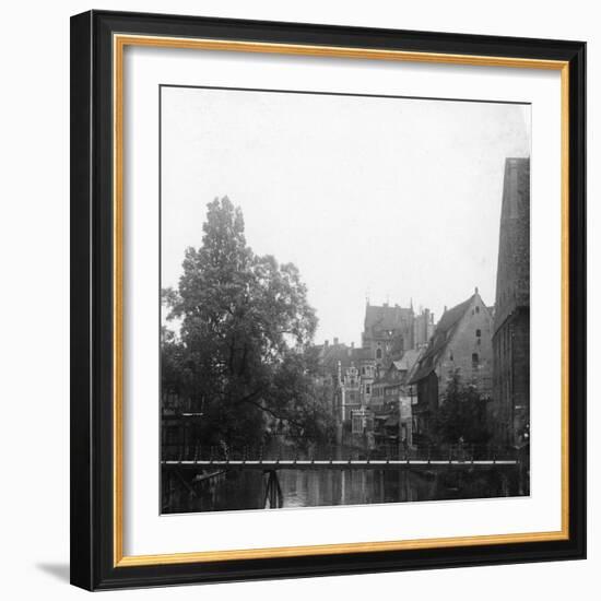 The Pegnitz River, Nuremberg, Germany, C1900s-Wurthle & Sons-Framed Photographic Print