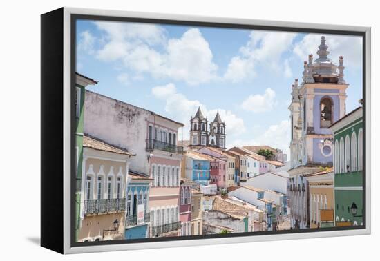 The Pelourinho or Historic Center of Salvador in the Mid Day Sun-Alex Saberi-Framed Premier Image Canvas