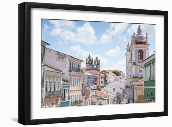 The Pelourinho or Historic Center of Salvador in the Mid Day Sun-Alex Saberi-Framed Photographic Print