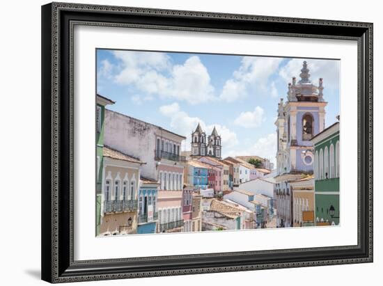 The Pelourinho or Historic Center of Salvador in the Mid Day Sun-Alex Saberi-Framed Photographic Print