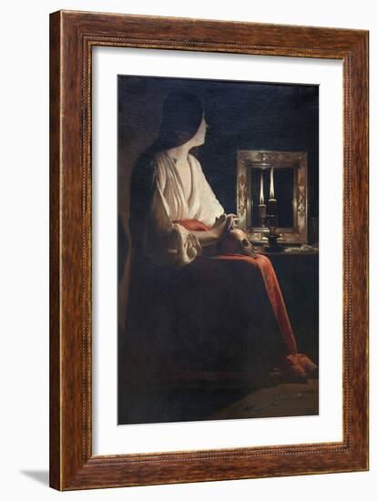 The Penitent Magdalen-Georges de La Tour-Framed Art Print