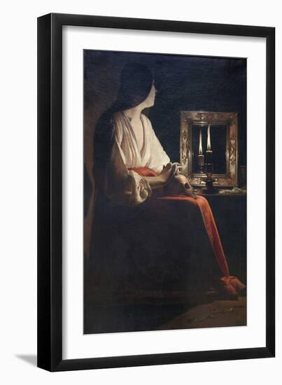 The Penitent Magdalen-Georges de La Tour-Framed Art Print