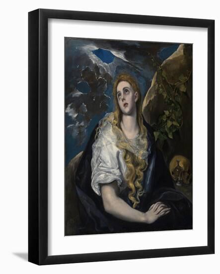 The Penitent Magdalene, 1580-5-El Greco-Framed Giclee Print