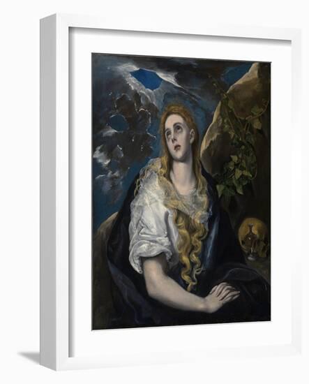 The Penitent Magdalene, 1580-5-El Greco-Framed Giclee Print