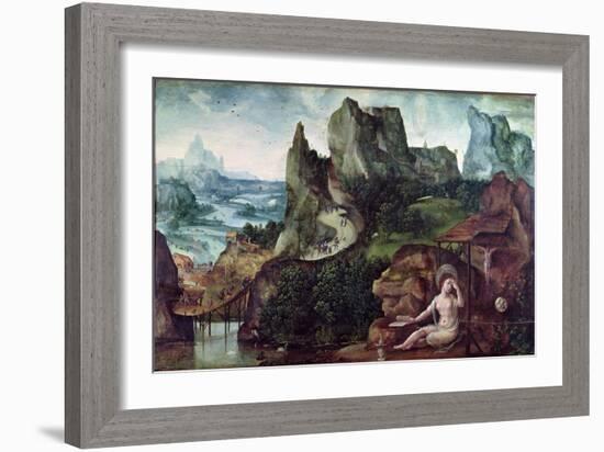 The Penitent Mary Magdalene (Oil on Panel)-Joachim Patinir-Framed Giclee Print