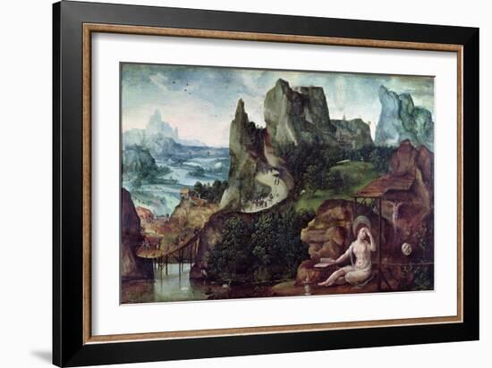 The Penitent Mary Magdalene (Oil on Panel)-Joachim Patinir-Framed Giclee Print