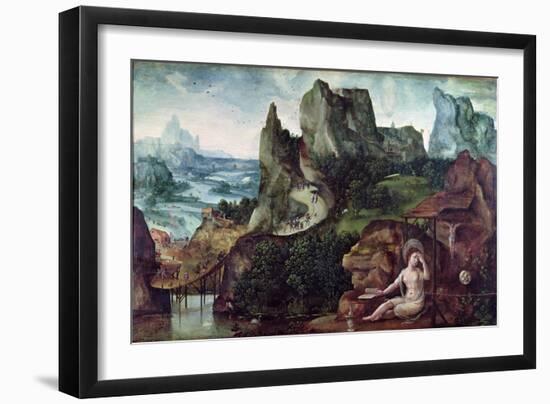 The Penitent Mary Magdalene (Oil on Panel)-Joachim Patinir-Framed Giclee Print