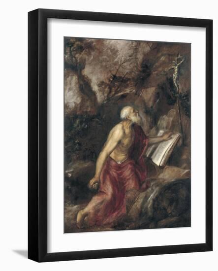 The Penitent Saint Jerome-Titian (Tiziano Vecelli)-Framed Giclee Print