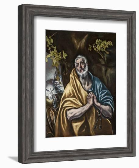 The Penitent Saint Peter, C.1590-95-El Greco-Framed Giclee Print