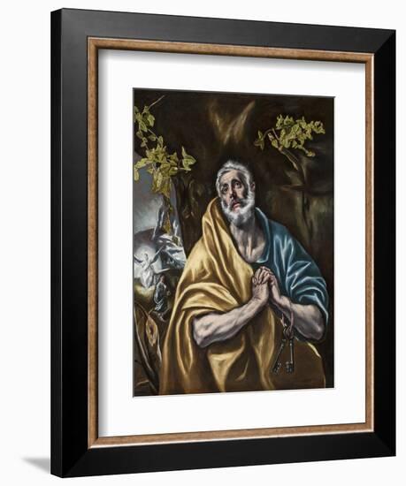 The Penitent Saint Peter, C.1590-95-El Greco-Framed Giclee Print