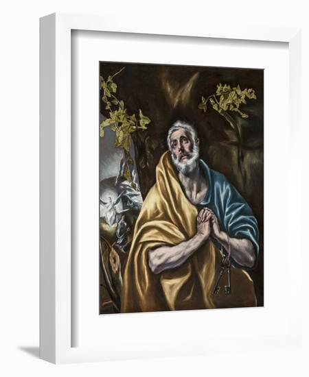 The Penitent Saint Peter, C.1590-95-El Greco-Framed Giclee Print