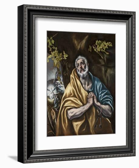 The Penitent Saint Peter, C.1590-95-El Greco-Framed Giclee Print