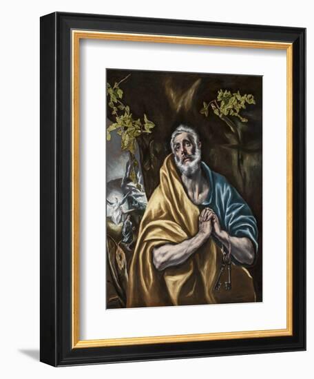 The Penitent Saint Peter, C.1590-95-El Greco-Framed Giclee Print