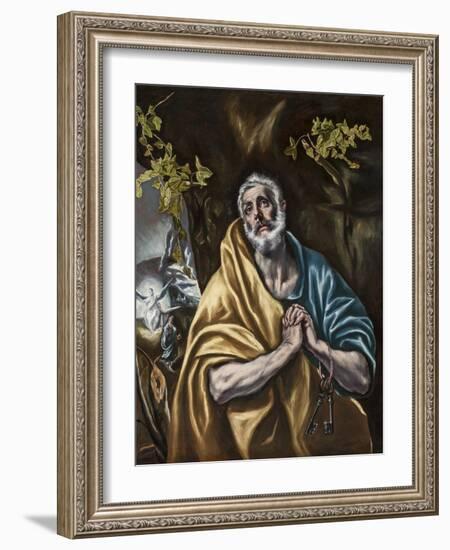 The Penitent Saint Peter, C.1590-95-El Greco-Framed Giclee Print