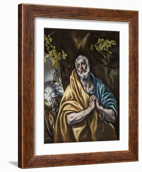 The Penitent Saint Peter, C.1590-95-El Greco-Framed Giclee Print