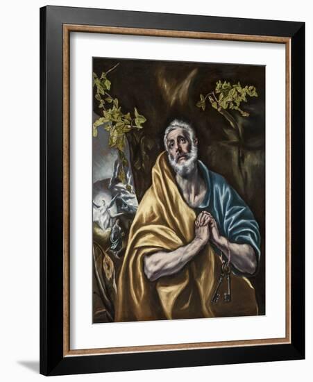 The Penitent Saint Peter, C.1590-95-El Greco-Framed Giclee Print