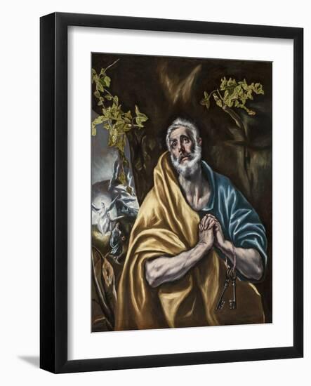 The Penitent Saint Peter, C.1590-95-El Greco-Framed Giclee Print