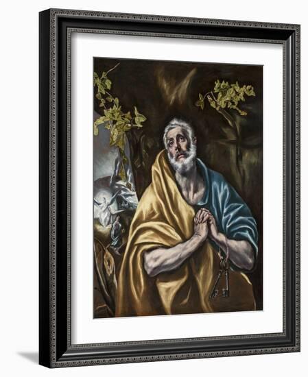 The Penitent Saint Peter, C.1590-95-El Greco-Framed Giclee Print