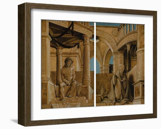 The Pensive Christ and the Virgin Mary Grieving, C.1518-20-Hans Holbein the Younger-Framed Giclee Print