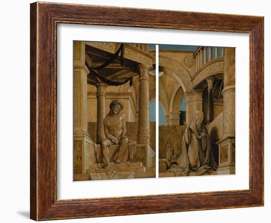 The Pensive Christ and the Virgin Mary Grieving, C.1518-20-Hans Holbein the Younger-Framed Giclee Print