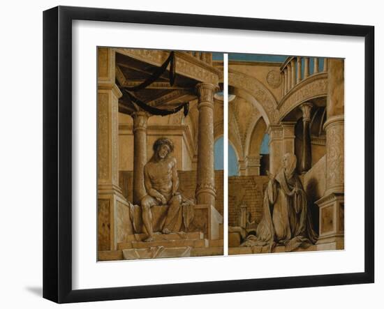 The Pensive Christ and the Virgin Mary Grieving, C.1518-20-Hans Holbein the Younger-Framed Giclee Print
