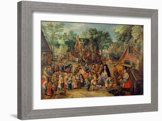 The Pentecost Bride Game, C. 1620-Pieter Brueghel the Younger-Framed Giclee Print