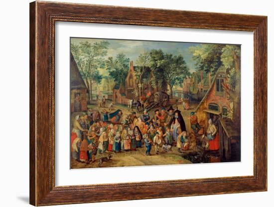 The Pentecost Bride Game, C. 1620-Pieter Brueghel the Younger-Framed Giclee Print